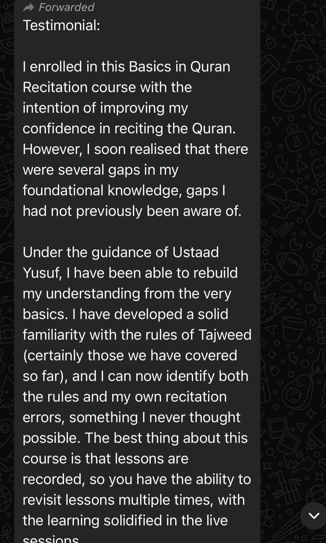 Student Testimonial Feedback